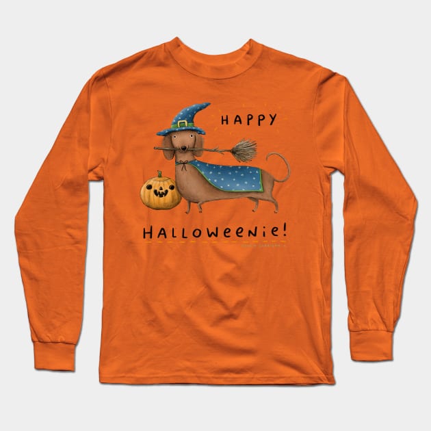 Happy Halloweenie! Long Sleeve T-Shirt by Sophie Corrigan